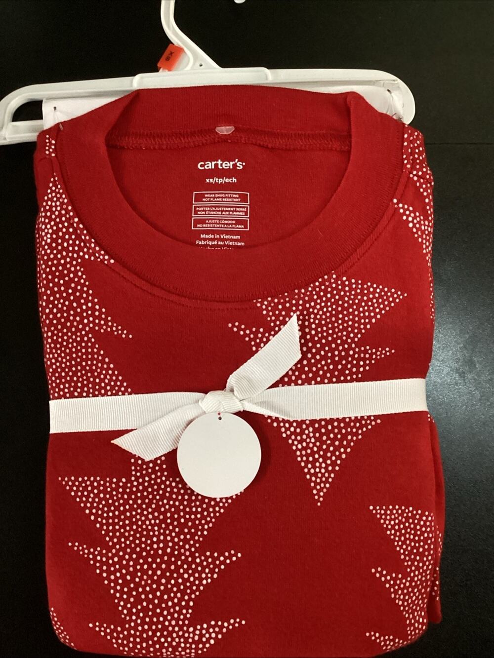 Carter's Red And White Christmas Tree Pajamas PJ Set Adult Size XS